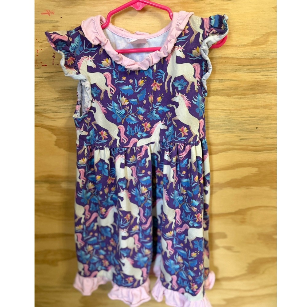 Girl's‎ Stitchy Fish Boutique Unicorn Dress 6 Whimsical